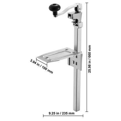 Commercial Can Opener, Heavy-Duty Manual Tabletop Cans Opener for Cans Up to 300 mm Height, Height-Adjustable Professional Can Openers with Stainless Steel Blade, for Restaurant & Food Store - Image 8