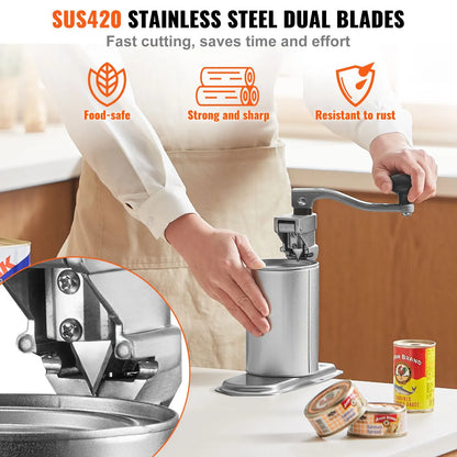 Commercial Can Opener, Heavy-Duty Manual Tabletop Cans Opener for Cans Up to 300 mm Height, Height-Adjustable Can Openers Fixed with Screws & Table Clamp, for Restaurant, Hotel, and Food Store - Image 5