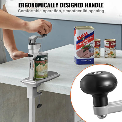 Commercial Can Opener, Heavy-Duty Manual Tabletop Cans Opener for Cans Up to 300 mm Height, Height-Adjustable Can Openers Fixed with Screws & Table Clamp, for Restaurant, Hotel, and Food Store - Image 6