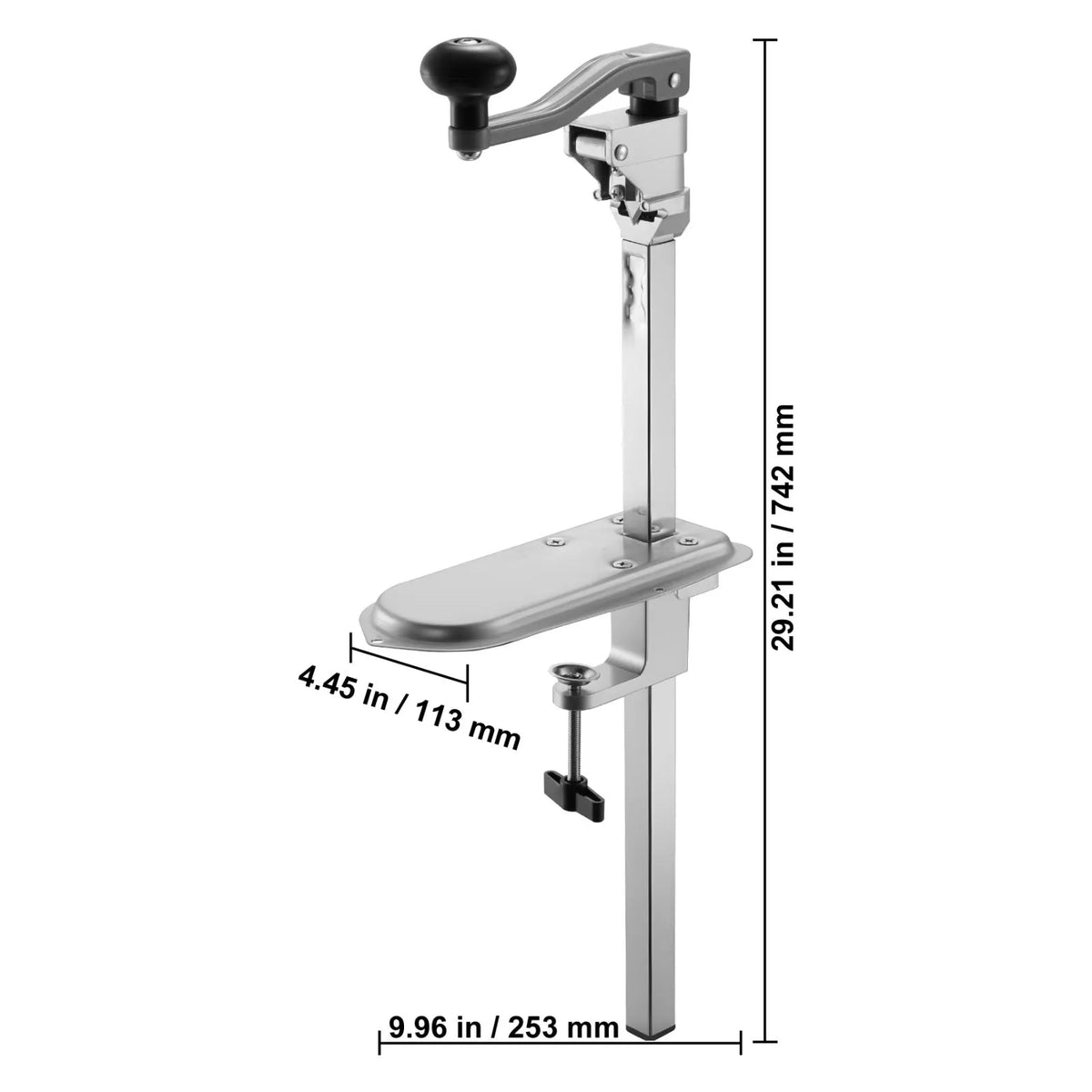 Commercial Can Opener, Heavy-Duty Manual Tabletop Cans Opener for Cans Up to 300 mm Height, Height-Adjustable Can Openers Fixed with Screws & Table Clamp, for Restaurant, Hotel, and Food Store - Image 8