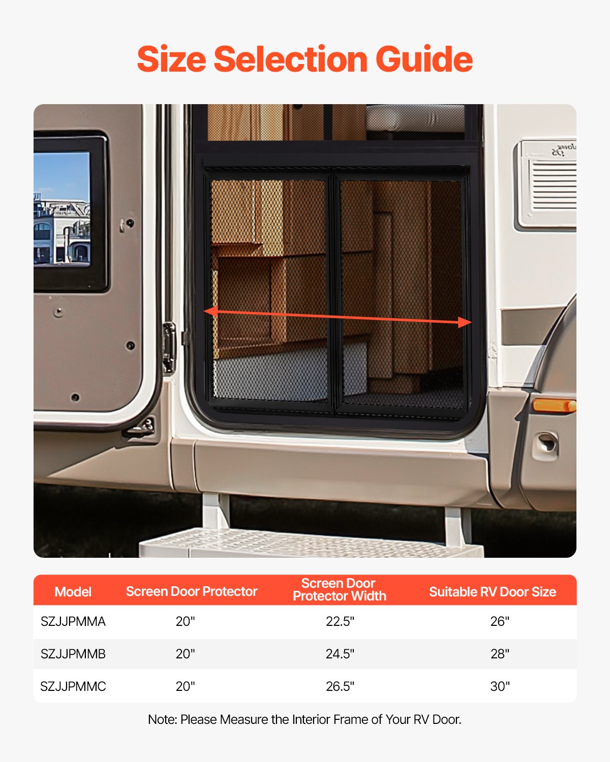 RV Screen Door Protector, 622.3 x 508 mm Door Grille, Easy to Install and Disassemble, Reinforced Breathable Protective Mesh, Aluminum Alloy Camper RV Entry Protector for Pet Protection, Black - Image 5