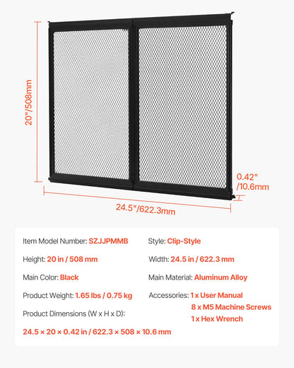 RV Screen Door Protector, 622.3 x 508 mm Door Grille, Easy to Install and Disassemble, Reinforced Breathable Protective Mesh, Aluminum Alloy Camper RV Entry Protector for Pet Protection, Black - Image 7