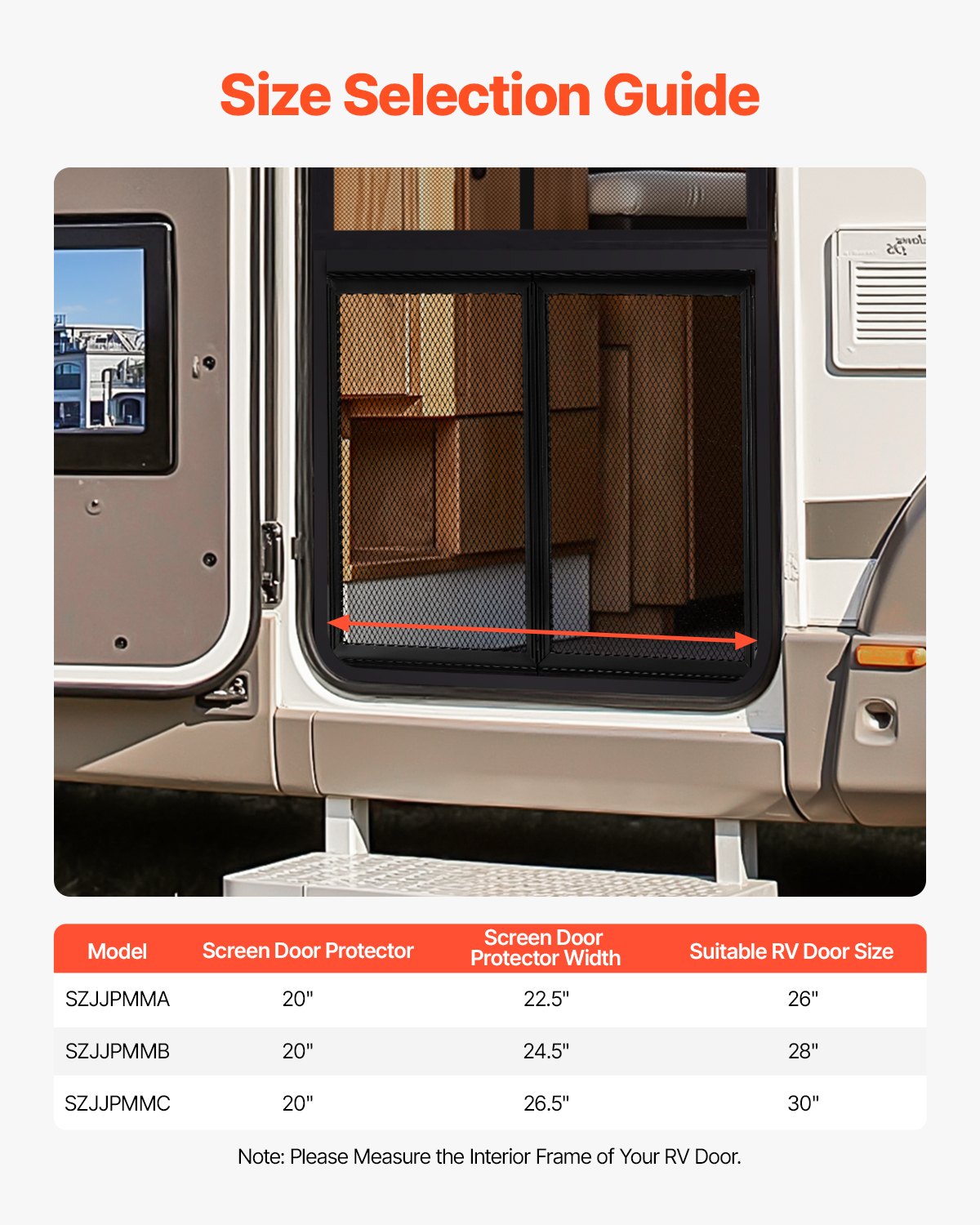 RV Screen Door Protector, 571.5 x 508 mm Door Grille, Easy to Install and Disassemble, Reinforced Breathable Protective Mesh, Aluminum Alloy Camper RV Entry Protector for Pet Protection, Black - Image 5