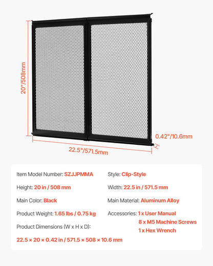 RV Screen Door Protector, 571.5 x 508 mm Door Grille, Easy to Install and Disassemble, Reinforced Breathable Protective Mesh, Aluminum Alloy Camper RV Entry Protector for Pet Protection, Black - Image 7