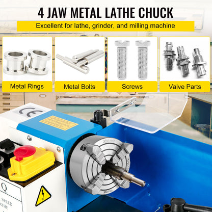 Metal Lathe Chuck 4-Jaw Independent 5 inch Cast Iron Milling Turning CNC - Image 2