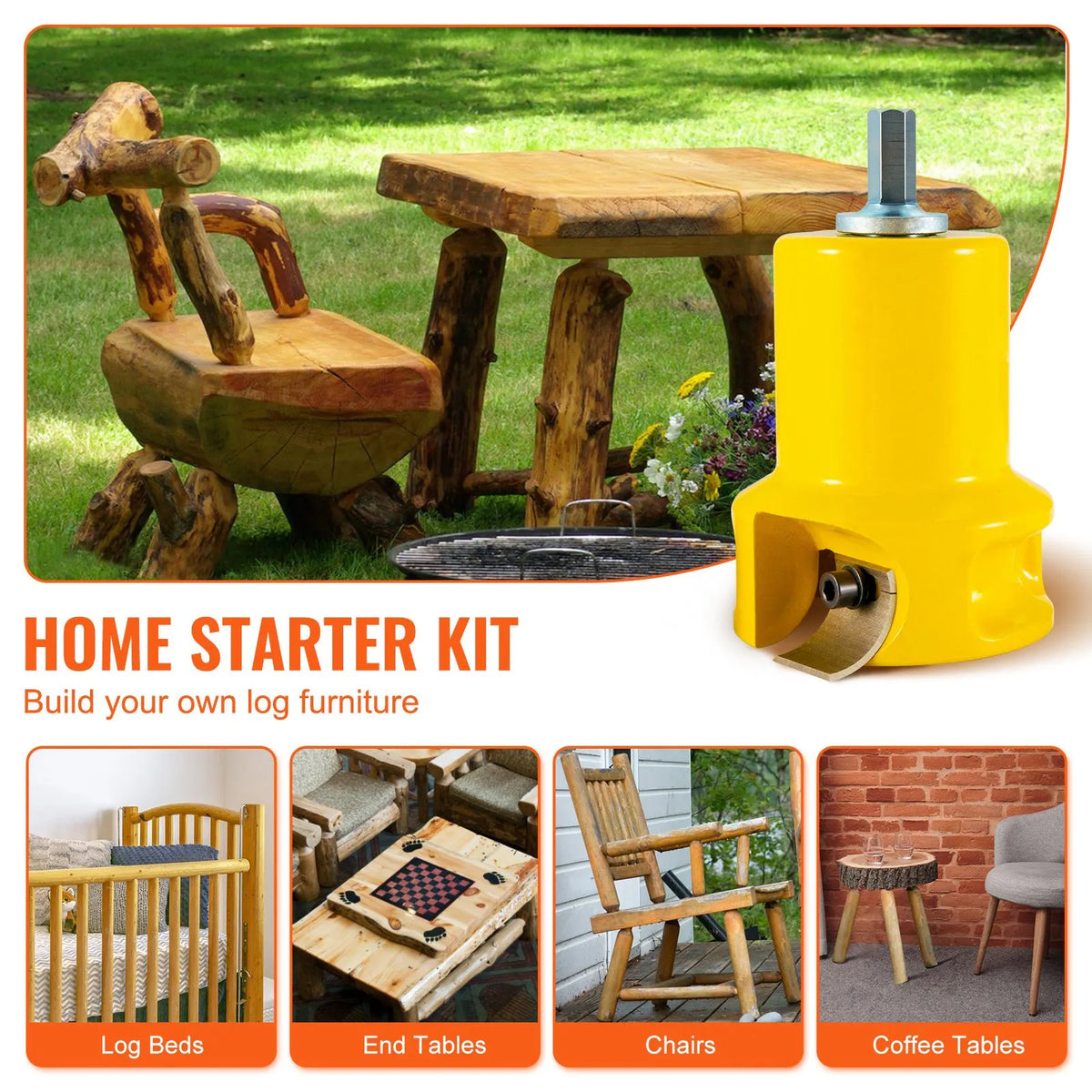 Tenon Cutter Log Furniture Kit 1" & 1.5"& 2" w/ Curved Blade for Home DIY - Image 2