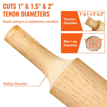Tenon Cutter Log Furniture Kit 1" & 1.5"& 2" w/ Curved Blade for Home DIY - Image 4