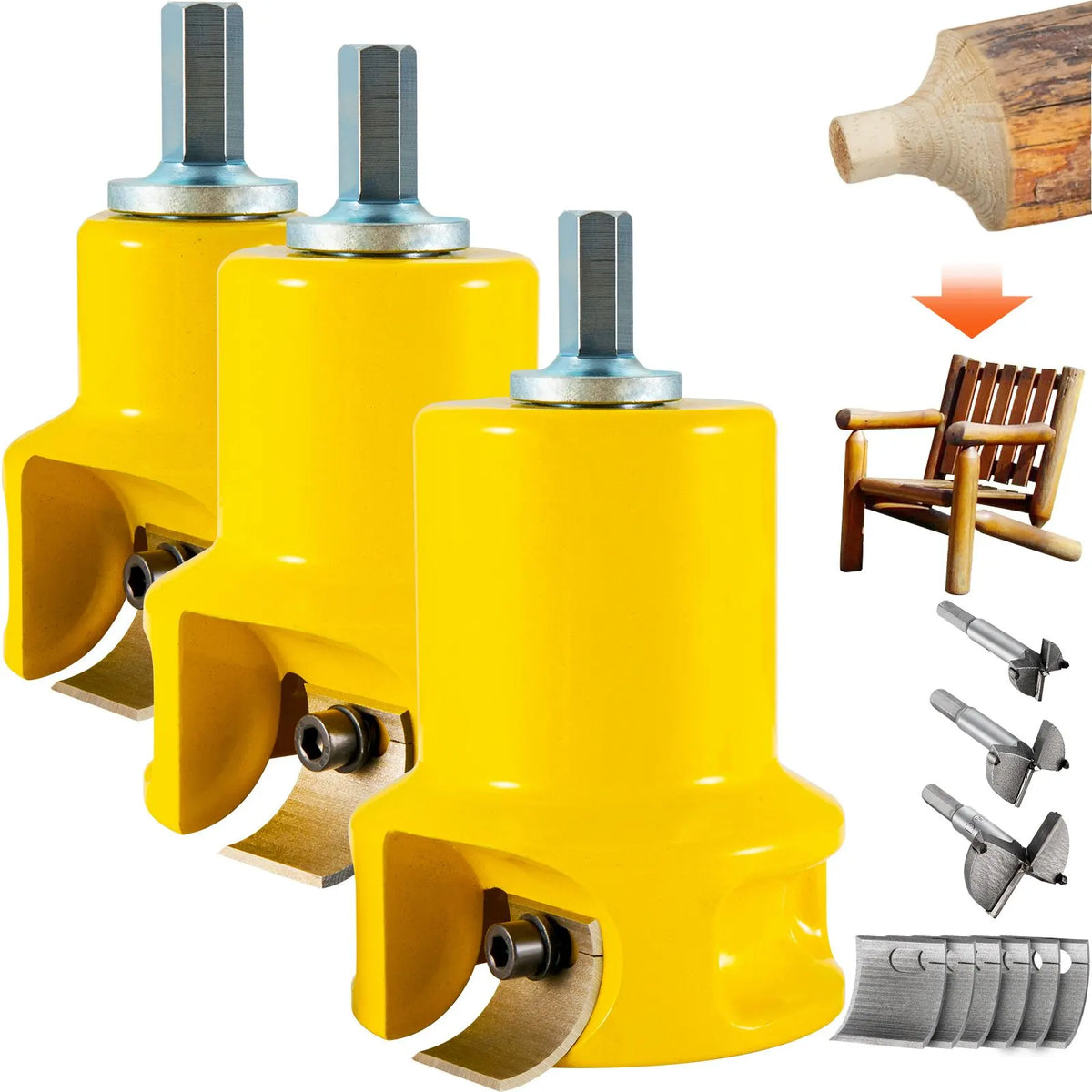Tenon Cutter Log Furniture Kit 1" & 1.5"& 2" w/ Curved Blade for Home DIY - Image 9