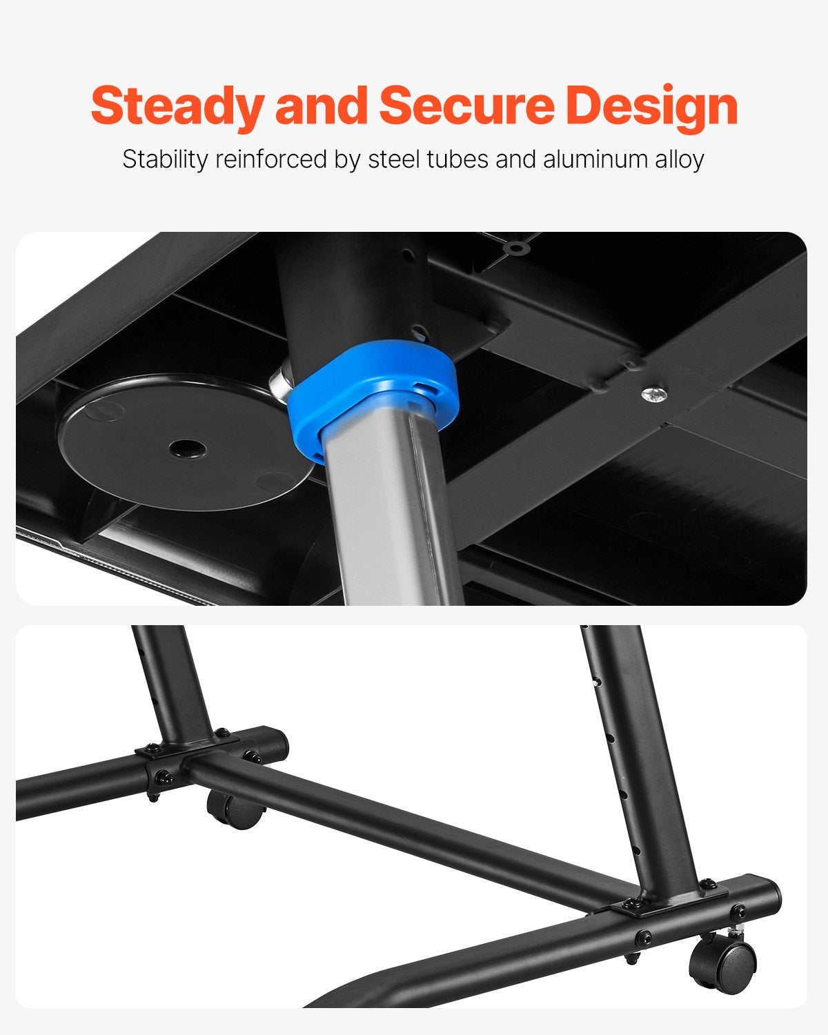 Mobile Cycling Desk Foldable Bike Trainer Fitness Desk with Lockable Wheel - Image 6