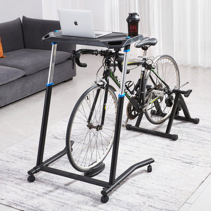 Mobile Cycling Desk Foldable Bike Trainer Fitness Desk with Lockable Wheel - Image 8