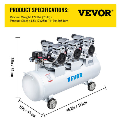 Oil Free Air Compressor Air Compressor Tank 100L 3HP Ultra Silent Inflator - Image 7