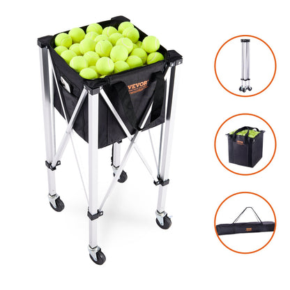 Foldable Tennis Ball Hopper, Holds 150 Tennis Balls, Lightweight Aluminum Alloy Tennis Ball Basket Cart with Wheels, Removable Bag, Carry Bag, Portable Sports Teaching Cart for Tennis Player - Image 9