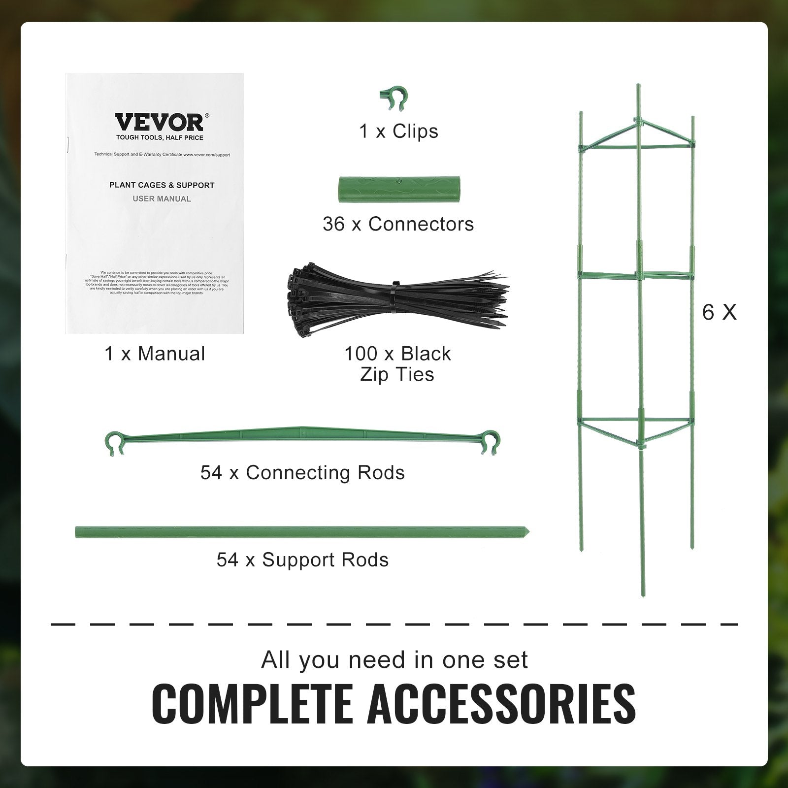 6 Packs Tomato Cages for Garden, 1230 mm Tomato Trellis Plant Stakes Support, Stackable Tall Plant Support Cage, for Raised Garden Bed, Vegetables Flowers and Climbing Plants - Image 5