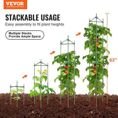 4 Packs Tomato Cages for Garden 1620 mm Tomato Plant Stakes Support Cage - Image 2
