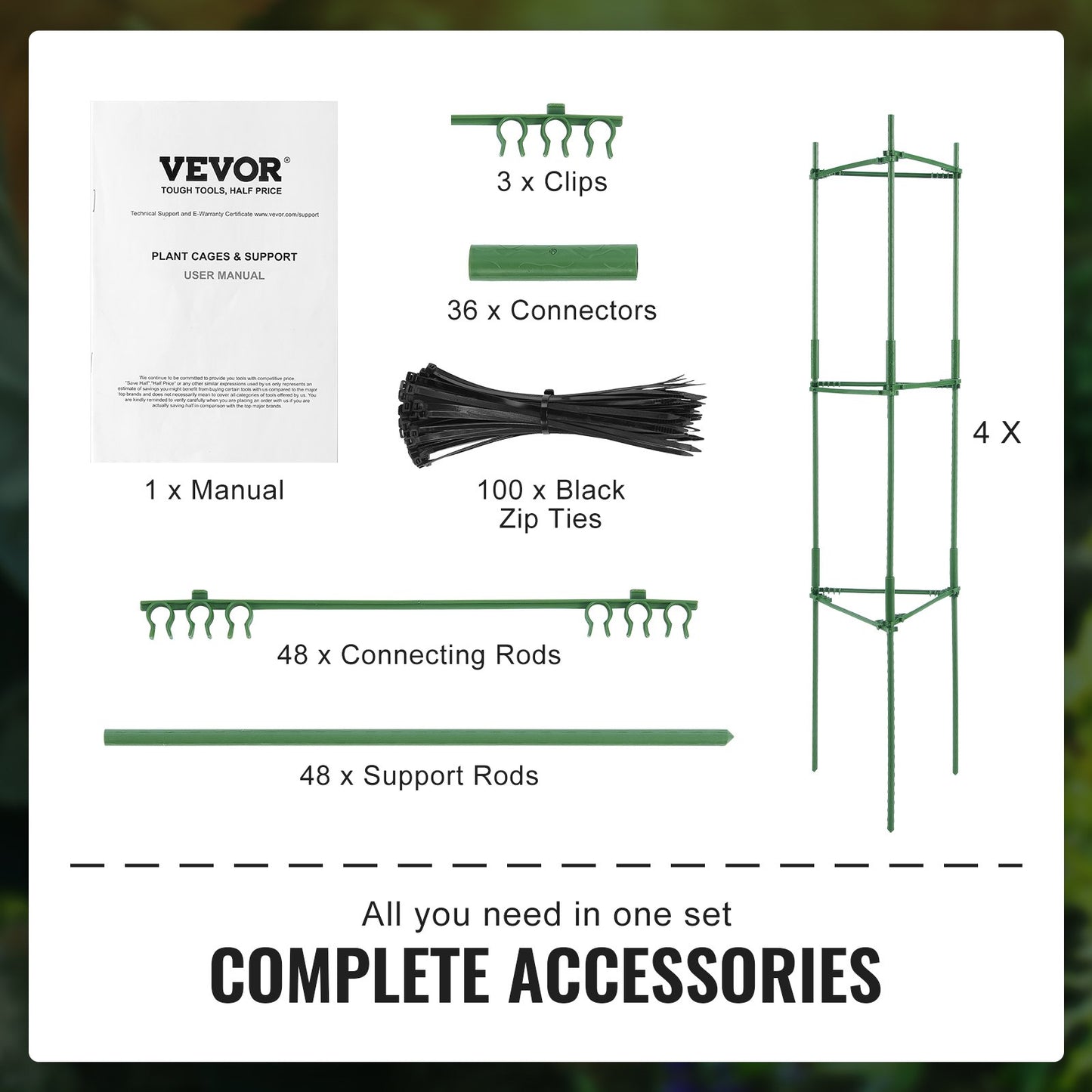 4 Packs Tomato Cages for Garden 1620 mm Tomato Plant Stakes Support Cage - Image 5