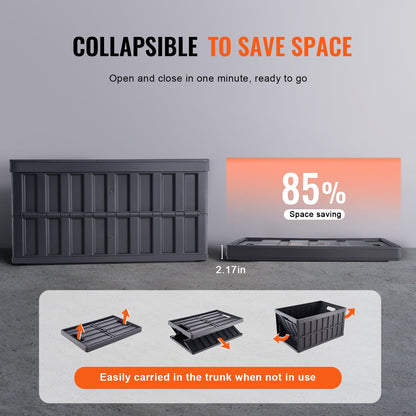 Collapsible Storage Bins with Lids, 65L 3 Packs, Folding Plastic Stackable Utility Crates with Handles, Large Heavy Duty Containers for Clothes, Toys, Books, Snack, Shoes, and Grocery Organizing - Image 3