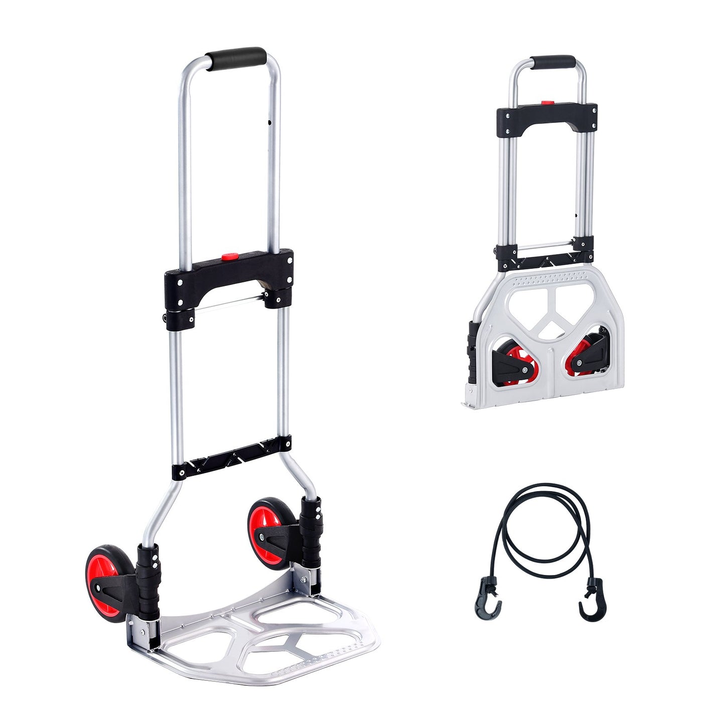 Folding Hand Truck, 80 kg Load Capacity, Aluminum Portable Cart, Convertible Hand Truck and Dolly with Telescoping Handle and Rubber Wheels, Ultra Lightweight Super Strong for Moving Warehouse - Image 9
