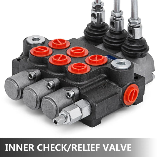 3 Spool Hydraulic Control Valve 11GPM Hydraulic Directional Control Valve Double Acting Hydraulic Valve for Tractors Loaders Tanks - Image 5