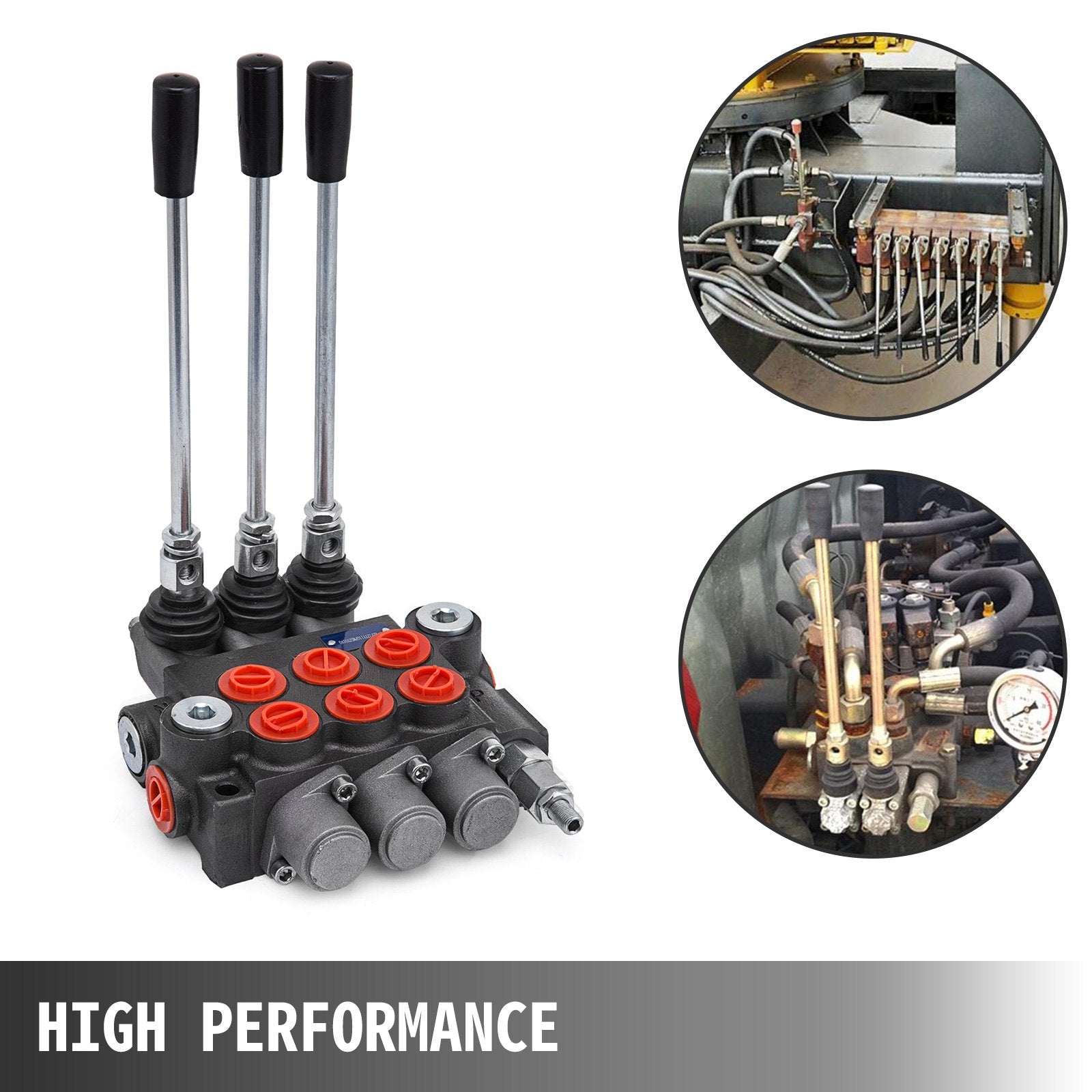 3 Spool Hydraulic Control Valve 11GPM Hydraulic Directional Control Valve Double Acting Hydraulic Valve for Tractors Loaders Tanks - Image 3