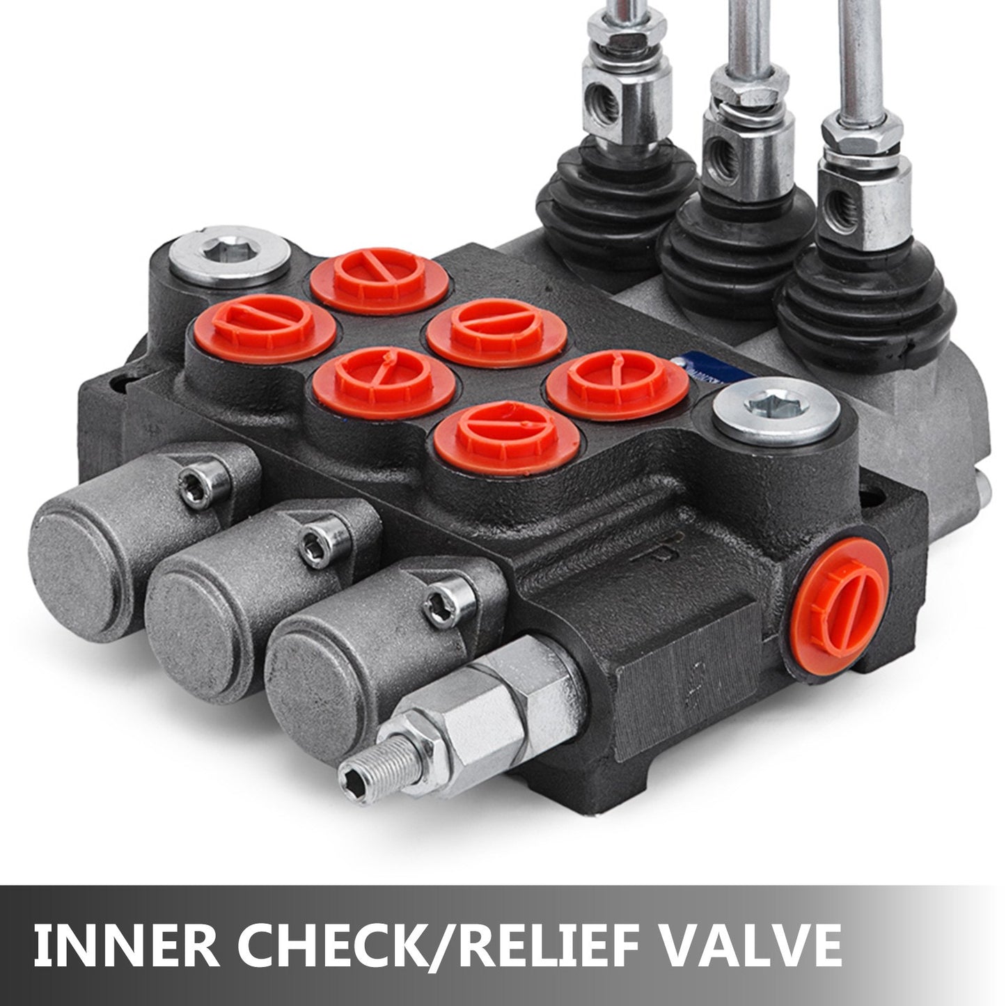 3 Spool Hydraulic Control Valve 11GPM Hydraulic Directional Control Valve Double Acting Hydraulic Valve for Tractors Loaders Tanks - Image 5