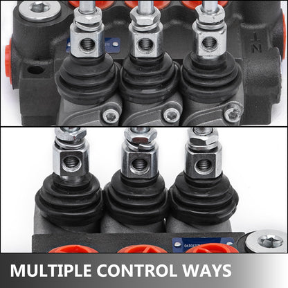 3 Spool Hydraulic Control Valve 11GPM Hydraulic Directional Control Valve Double Acting Hydraulic Valve for Tractors Loaders Tanks - Image 6