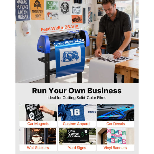 720mm Vinyl Cutter/Plotter Sign Cut Machine Software 20 Blades LCD Black - Image 2