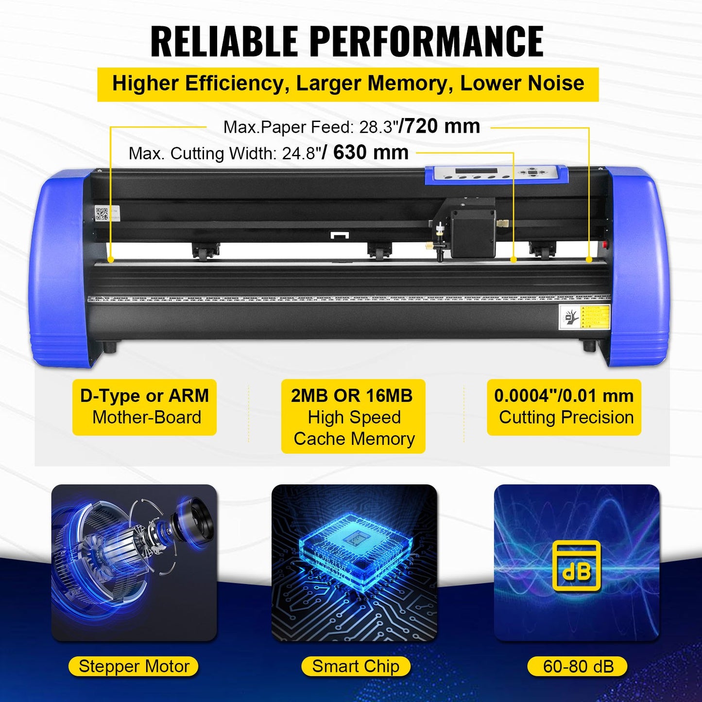 720mm Vinyl Cutter/Plotter Sign Cut Machine Software 20 Blades LCD Black - Image 3
