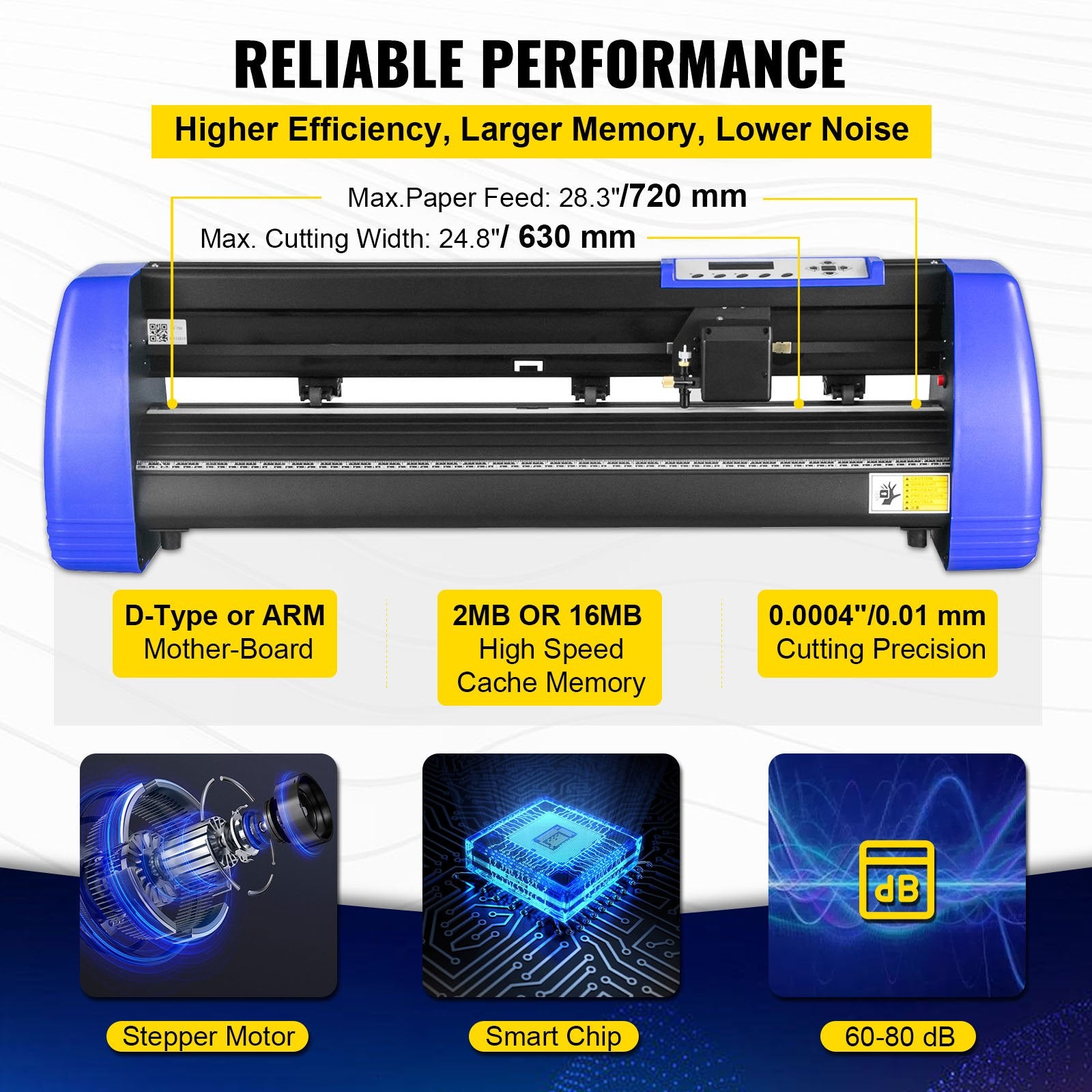 720mm Vinyl Cutter/Plotter Sign Cut Machine Software 20 Blades LCD Black - Image 3
