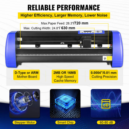 720mm Vinyl Cutter/Plotter Sign Cut Machine Software 20 Blades LCD Black - Image 3