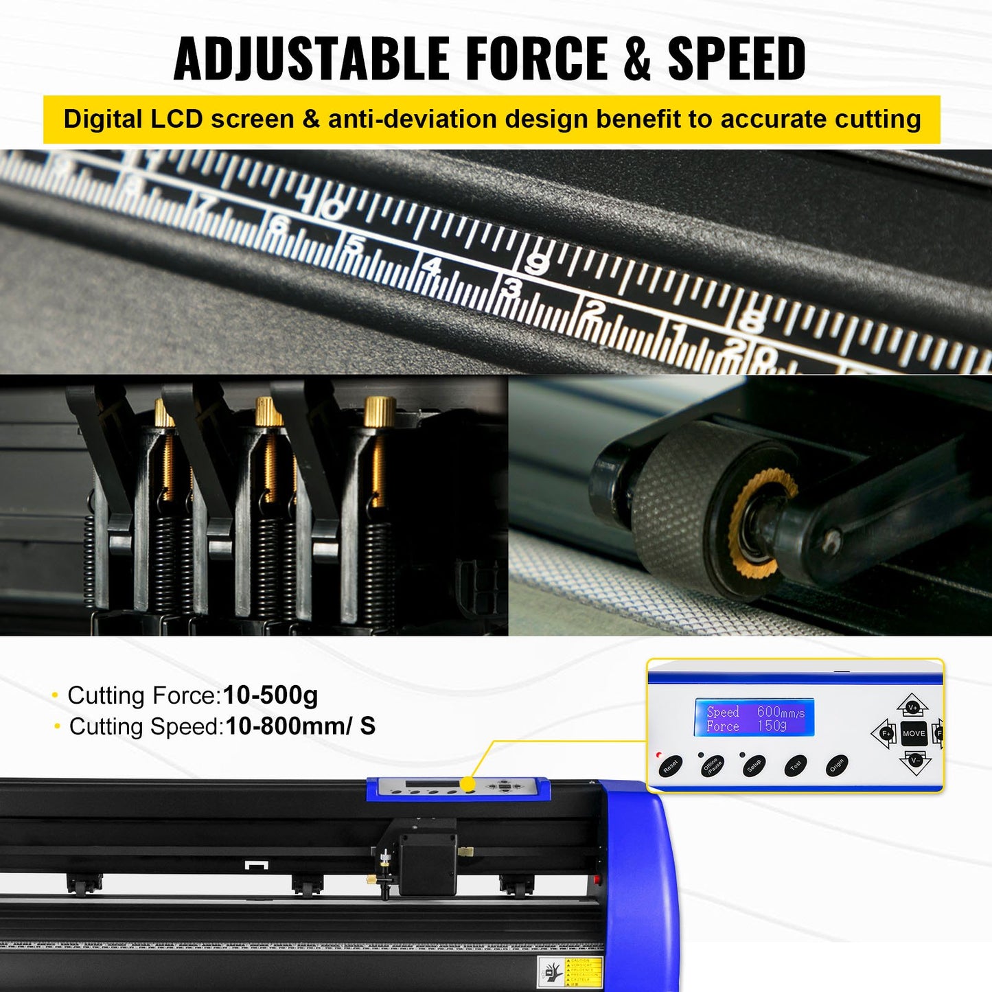 720mm Vinyl Cutter/Plotter Sign Cut Machine Software 20 Blades LCD Black - Image 4
