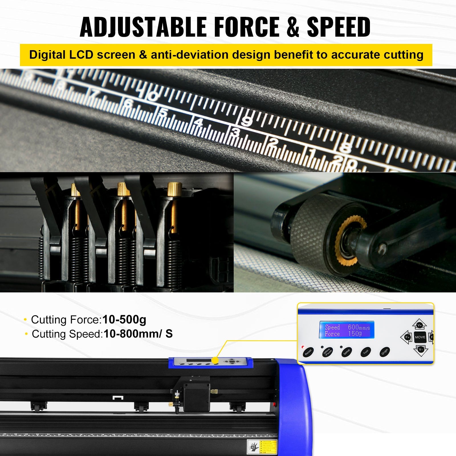 720mm Vinyl Cutter/Plotter Sign Cut Machine Software 20 Blades LCD Black - Image 4