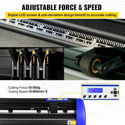 720mm Vinyl Cutter/Plotter Sign Cut Machine Software 20 Blades LCD Black - Image 4
