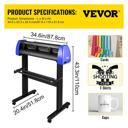 720mm Vinyl Cutter/Plotter Sign Cut Machine Software 20 Blades LCD Black - Image 7