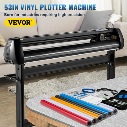 Vinyl Cutter, 53inch Vinyl Cutter Plotter with Stand, Adjustable Speed Force for Sign Making Vinyl Plotter, SignMaster Software Vinyl Tape Tools Vinyl Printer Available with COM/USB/Bluetooth - Image 2