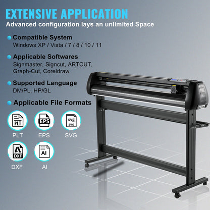 Vinyl Cutter, 53inch Vinyl Cutter Plotter with Stand, Adjustable Speed Force for Sign Making Vinyl Plotter, SignMaster Software Vinyl Tape Tools Vinyl Printer Available with COM/USB/Bluetooth - Image 6
