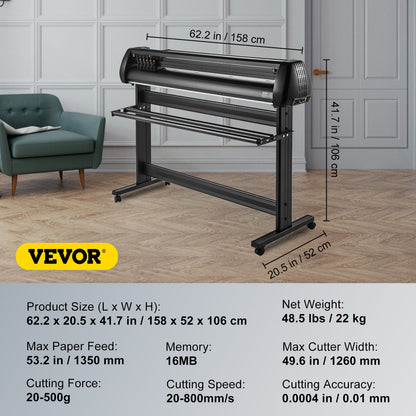 Vinyl Cutter, 53inch Vinyl Cutter Plotter with Stand, Adjustable Speed Force for Sign Making Vinyl Plotter, SignMaster Software Vinyl Tape Tools Vinyl Printer Available with COM/USB/Bluetooth - Image 7