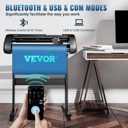 Vinyl Cutter Machine, 34inch Cutting Plotter, Offline Cutting Machine Kit Mobile Bluetooth, Precise Roller Shaft High Accuracy Adjustable Speed & Force, DIY SignMaster Software Blade for Windows - Image 4