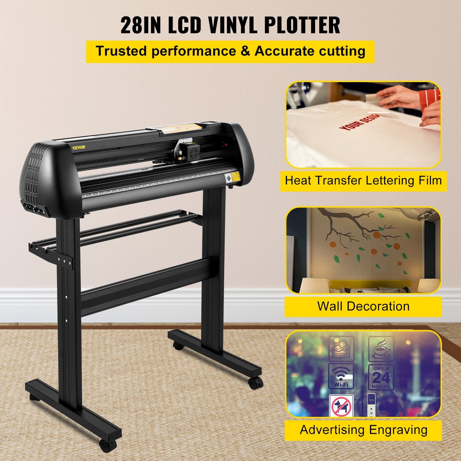 Vinyl Cutter, 28inch Paper Feed Cutting Plotter Bundle, Adjustable Force & Speed Vinyl Printer with Powerful Stepper Motors, Signmaster Software Bundle Kit Compatible with Windows System - Image 2