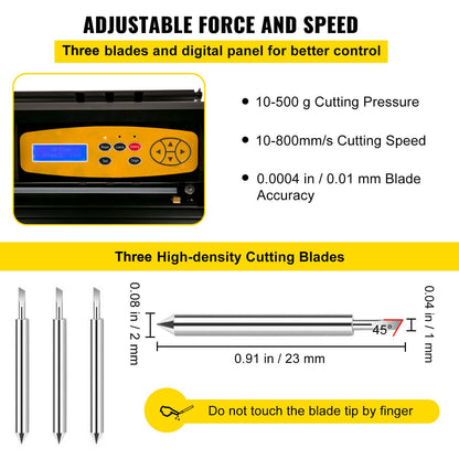 Vinyl Cutter, 28inch Paper Feed Cutting Plotter Bundle, Adjustable Force & Speed Vinyl Printer with Powerful Stepper Motors, Signmaster Software Bundle Kit Compatible with Windows System - Image 4