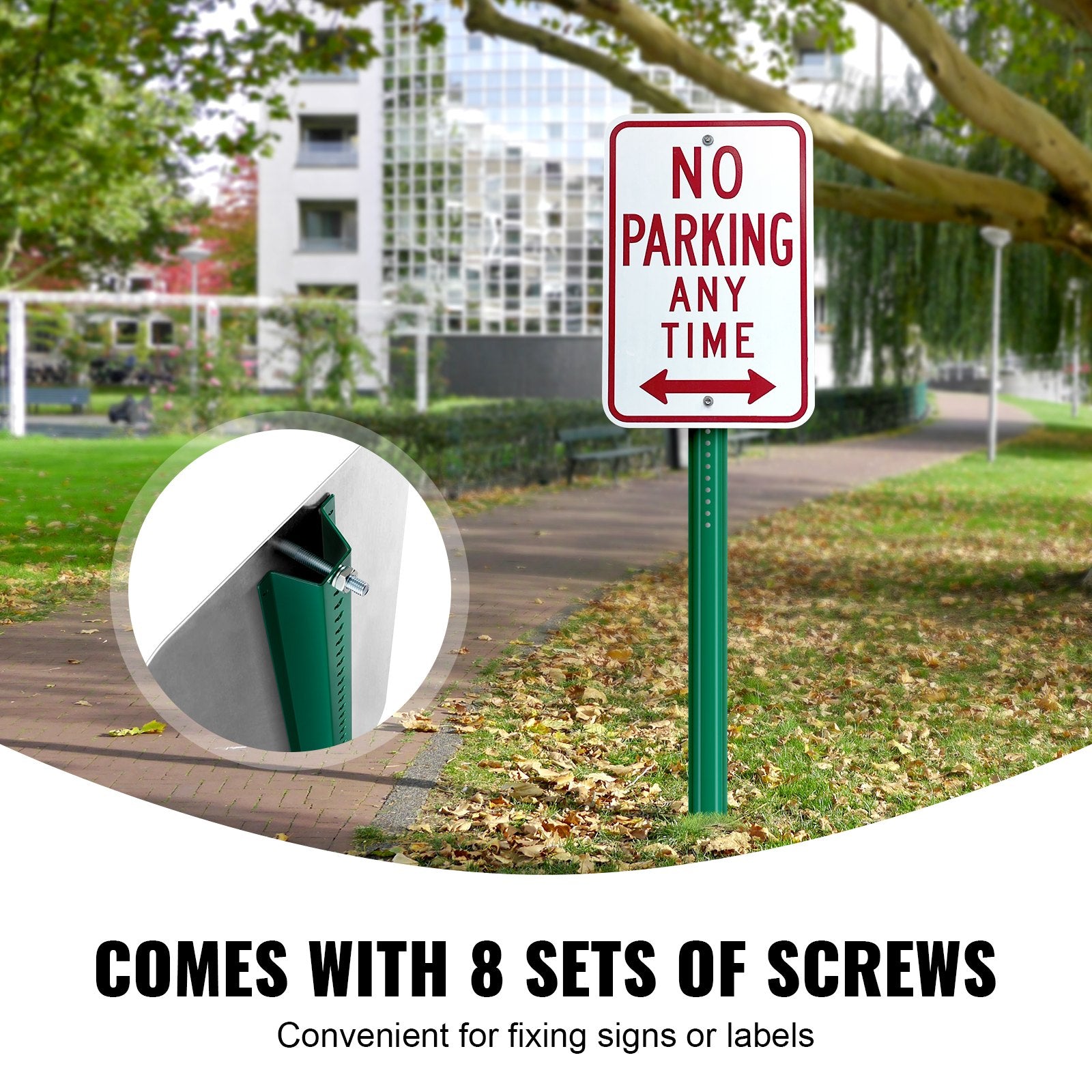 6FT U-Channel Sign Post, 4Pack Green Heavy Duty Steel Fixed Fence Post, Steel Fence U-Channel Sign for Garden, Courtyard, Farm or Traffic Intersection - Image 4