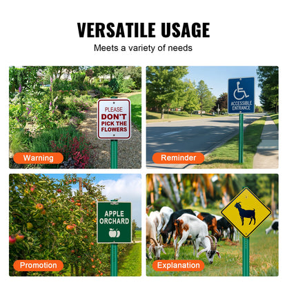 6FT U-Channel Sign Post, 4Pack Green Heavy Duty Steel Fixed Fence Post, Steel Fence U-Channel Sign for Garden, Courtyard, Farm or Traffic Intersection - Image 6