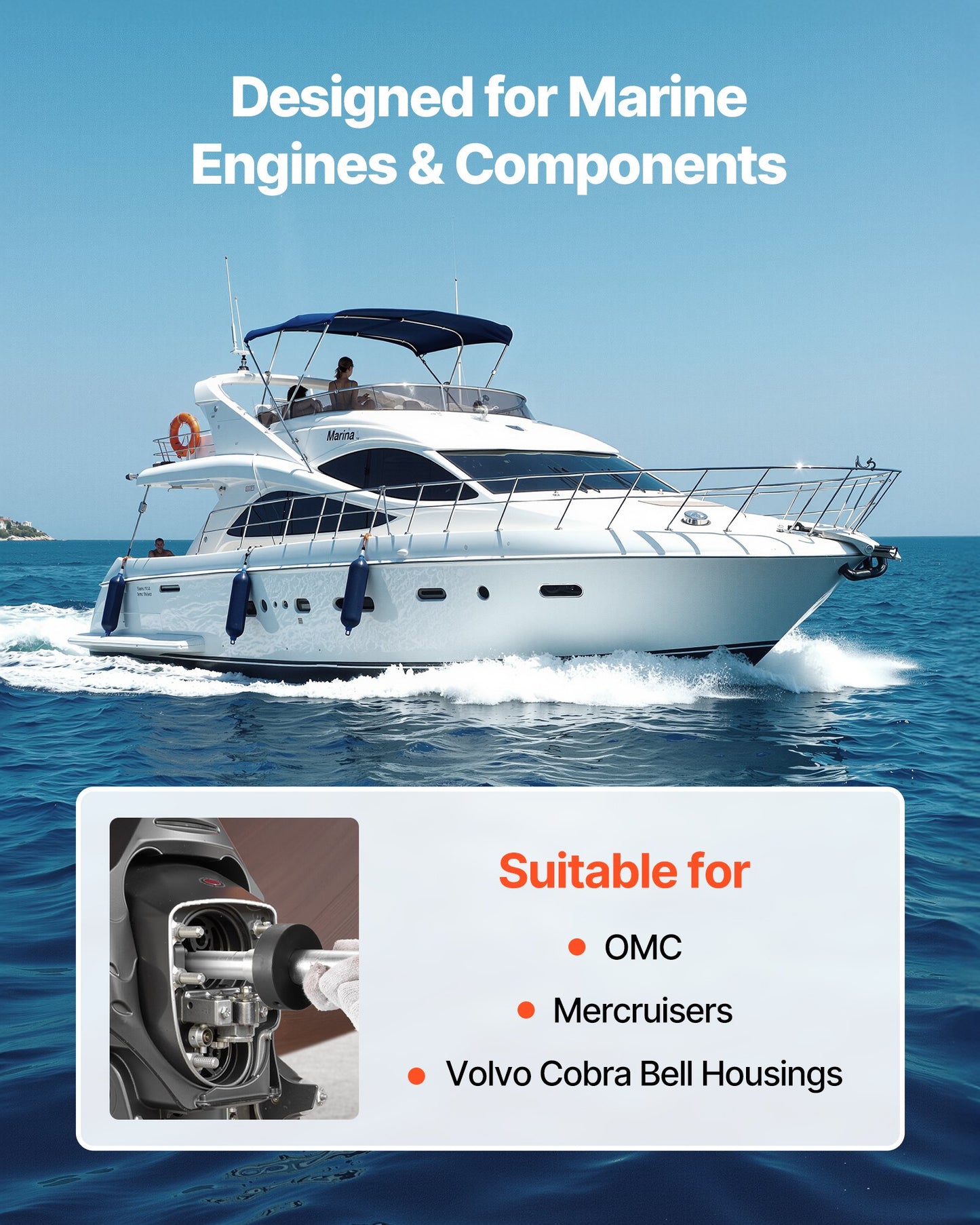 Mercruiser Alignment Tool & Gimbal Bearing Puller Set, Compatible with Mercruisers, OMC, Volvo Cobra Bell Housings, Engine Alignment Tool, Bearing Puller Seal Bellow Expander Tools Easy-to-Use - Image 2