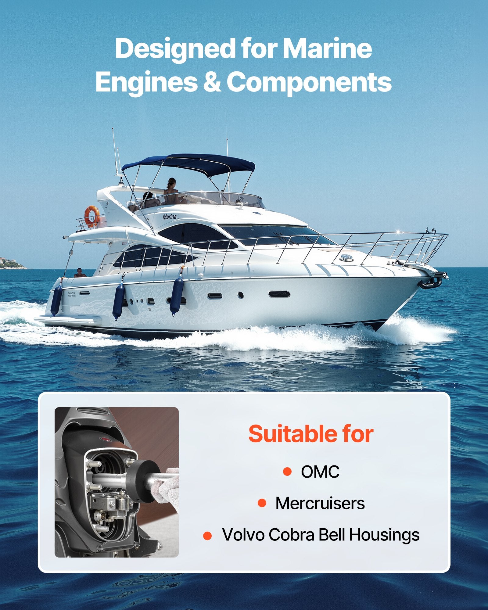 Mercruiser Alignment Tool & Gimbal Bearing Puller Set, Compatible with Mercruisers, OMC, Volvo Cobra Bell Housings, Engine Alignment Tool, Bearing Puller Seal Bellow Expander Tools Easy-to-Use - Image 2