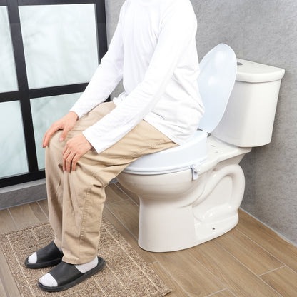 Raised Toilet Seat, 100 mm Height Raised, 136 kg Weight Capacity, Universal Toilet Seat Riser, Screw Rod Locking, with Toilet Seat, for Elderly, Handicap, Patient, Pregnant, Medical - Image 8