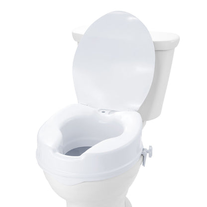 Raised Toilet Seat, 100 mm Height Raised, 136 kg Weight Capacity, Universal Toilet Seat Riser, Screw Rod Locking, with Toilet Seat, for Elderly, Handicap, Patient, Pregnant, Medical - Image 9