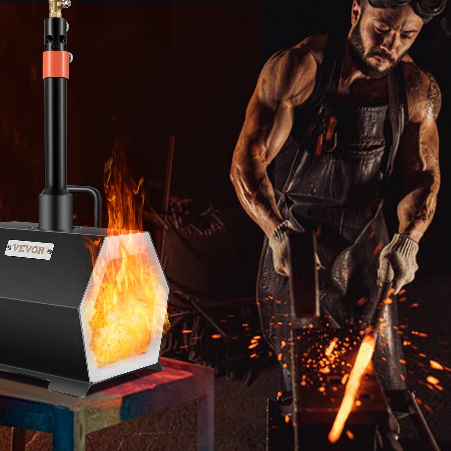 Propane Forge Portable, Single Burner Tool and Knife Making, Large Capacity Blacksmith Farrier Forges, Mini Furnace Blacksmithing, Gas Forging Tools and Equipment, Complete Kit - Image 8