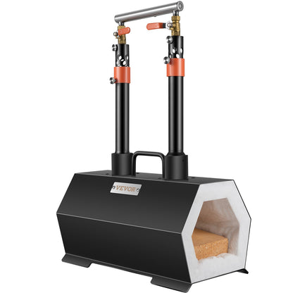 Propane Forge Portable, Double Burner Tool and Knife Making, Large Capacity Blacksmith Farrier Forges, Mini Furnace Blacksmithing, Gas Forging Tools and Equipment, Complete Kit