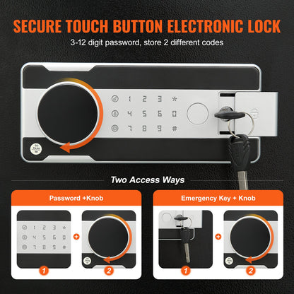1.7 Cub Depository Safe, Deposit Safe with Drop Slot, Electronic Code Lock and 2 Emergency Keys, 17.71'' x 13.77'' x 13.77'' Business Drop Slot Safe for Cash, Mail in Home, Hotel, Office - Image 4