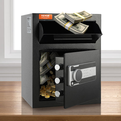 1.7 Cub Depository Safe, Deposit Safe with Drop Slot, Electronic Code Lock and 2 Emergency Keys, 17.71'' x 13.77'' x 13.77'' Business Drop Slot Safe for Cash, Mail in Home, Hotel, Office - Image 8