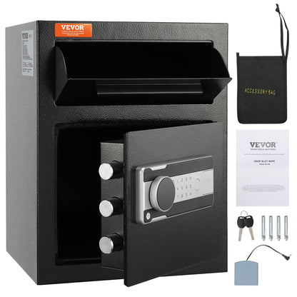 1.7 Cub Depository Safe, Deposit Safe with Drop Slot, Electronic Code Lock and 2 Emergency Keys, 17.71'' x 13.77'' x 13.77'' Business Drop Slot Safe for Cash, Mail in Home, Hotel, Office - Image 9